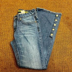 Pocketless Cruel Denim Hannah flare jeans.